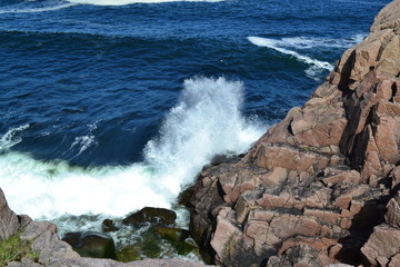 sea, ocean, water, wave, beach, coast, waves, rock, rocks, blue, nature, landscape, surf, shore, coastline, sky, stone, foam, cliff, rocky, island, storm, spray, travel, summer