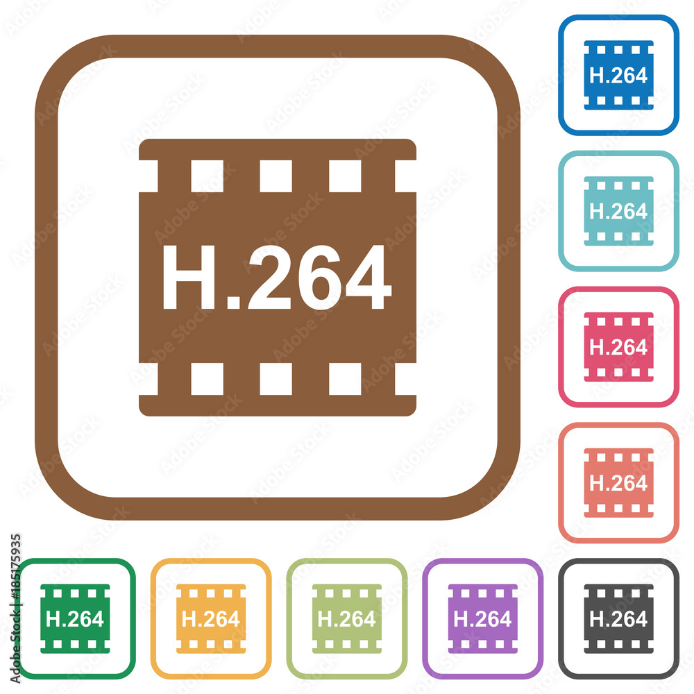 Poster H.264 movie format simple icons