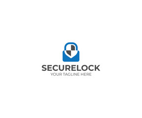 Lock and Shield Logo Template. Padlock Vector Design. Security Illustration