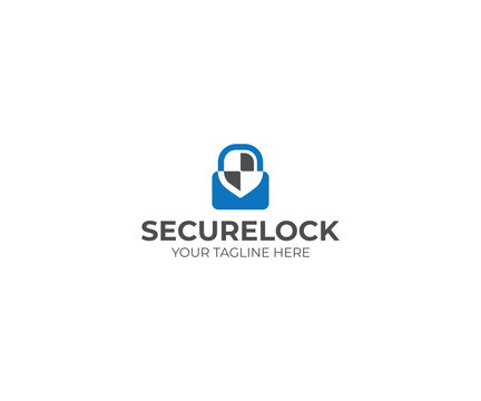 Lock and Shield Logo Template. Padlock Vector Design. Security Illustration