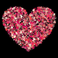 Obraz na płótnie Canvas Valentines composition of the hearts. Vector illustration.