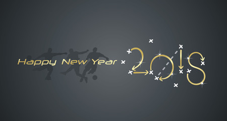Soccer Happy New Year strategy 2018 gold black board background