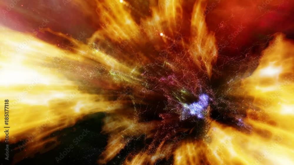 Wall mural star warp 018: traveling through a wormhole in deep space (loop).