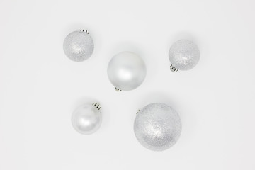 Silver Christmas Decorations Background  Isolated