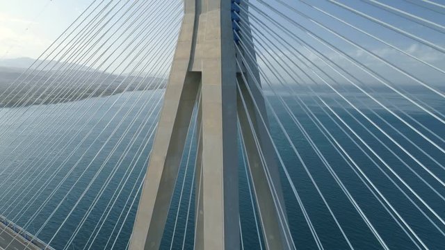 flight over of the Charilaos Trikoupis bridge Rio-Antirio
