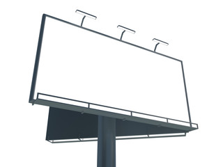 Obraz premium 3D rendering of blank billboard (empty advertisement) isolated on white background