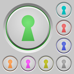 Keyhole push buttons