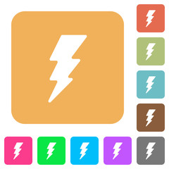 Lightning rounded square flat icons