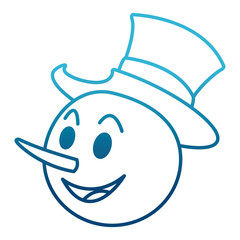 Snowman face christmas cartoon