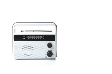Modern radio on white background