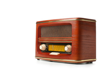 Stylish radio on white background