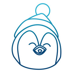 Penguin christmas cartoon head