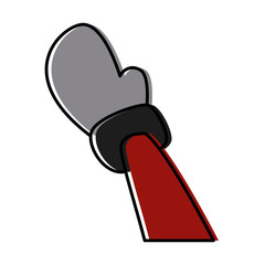 Hand with glove cartoon