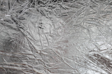 Shiny metal silver foil texture for background