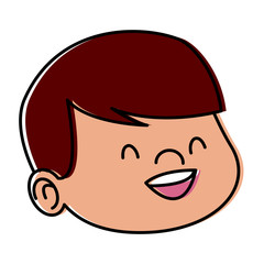 Cute boy face cartoon