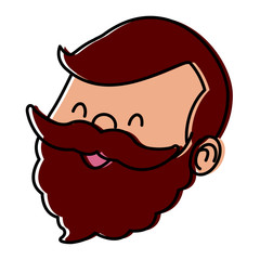 Obraz premium Grandparent face with mustache face cartoon