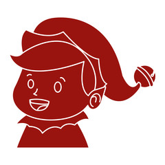 Cute elf face christmas cartoon