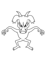hölle dämon satan teufel frech klein monster horror halloween böse ork troll comic cartoon clipart