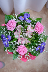 Vertical picture with beautiful bright bouquet