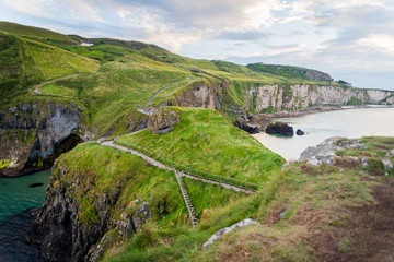 A pathway leading to the edge of a cliff in Northern Ireland. 