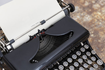 Antique typewriter on a table