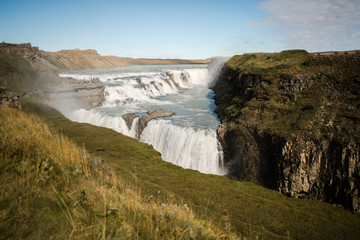 Gullfoss, one of Iceland's popular waterfalls. 
