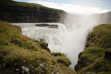 Fototapeta na wymiar Gullfoss, one of Iceland's popular waterfalls. 