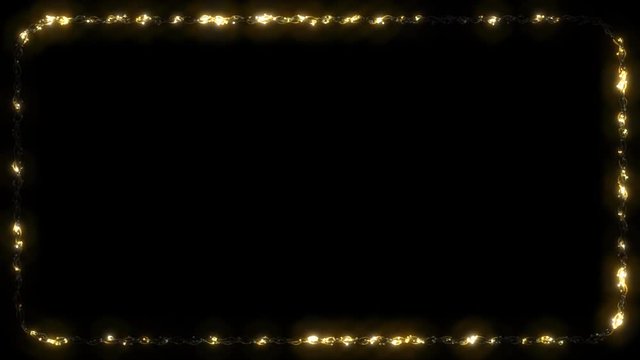 Christmas Light Frame Flickering Dot Lite Garland - Yellow