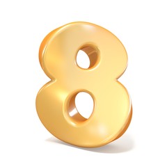 Orange twisted font number EIGHT 8 3D