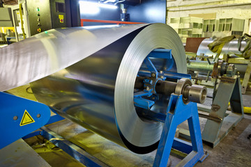 Roll of galvanized steel sheet for manufacturing metal pipes and tubes in the factory