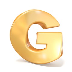 Orange twisted font uppercase letter G 3D