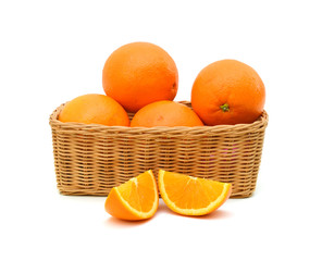 Orange on the white background