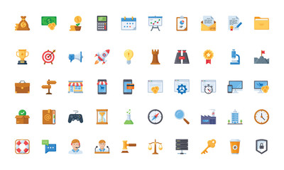 50 startup and business icon set