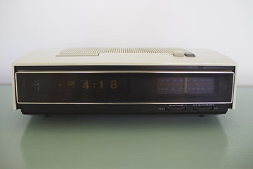 old retro digital alarm clock