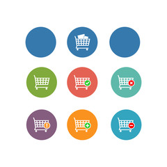 Shopping cart, supermarket trolley icon. Vector Illustration