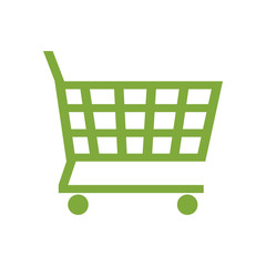 Shopping cart, supermarket trolley icon. Vector Illustration