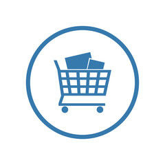 Shopping cart, supermarket trolley icon. Vector Illustration