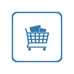 Shopping cart, supermarket trolley icon. Vector Illustration