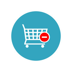 Shopping cart, supermarket trolley icon. Vector Illustration