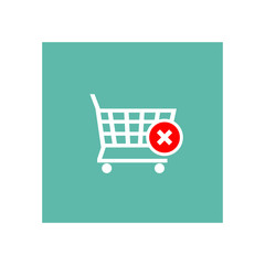 Shopping cart, supermarket trolley icon. Vector Illustration