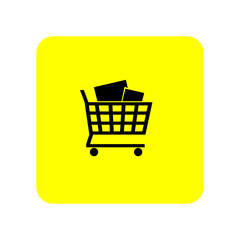 Shopping cart, supermarket trolley icon. Vector Illustration