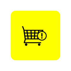 Shopping cart, supermarket trolley icon. Vector Illustration