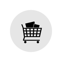 Shopping cart, supermarket trolley icon. Vector Illustration