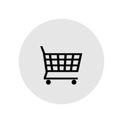Shopping cart, supermarket trolley icon. Vector Illustration