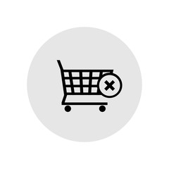 Shopping cart, supermarket trolley icon. Vector Illustration