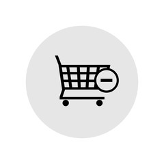 Shopping cart, supermarket trolley icon. Vector Illustration