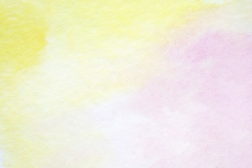 Obraz premium Violet, purple and yellow abstract watercolor painting textured on white paper background