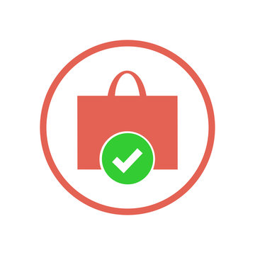 Shopping bag icon. Vector Illustration