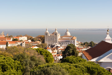 Fototapeta premium Igreja de São Vicente de Fora, no bairro histórico de Alfama, na cidade e Distrito de Lisboa, em Portugal.