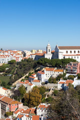 Fototapeta premium Igreja de São Vicente de Fora, no bairro histórico de Alfama, na cidade e Distrito de Lisboa, em Portugal.